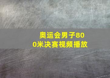 奥运会男子800米决赛视频播放