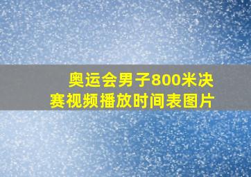 奥运会男子800米决赛视频播放时间表图片