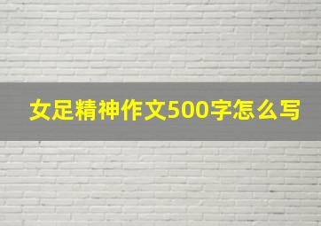 女足精神作文500字怎么写