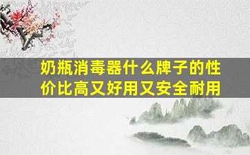 奶瓶消毒器什么牌子的性价比高又好用又安全耐用