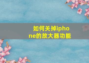 如何关掉iphone的放大器功能