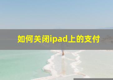 如何关闭ipad上的支付