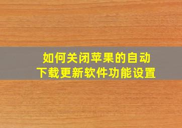 如何关闭苹果的自动下载更新软件功能设置