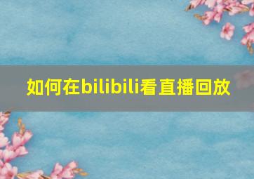 如何在bilibili看直播回放