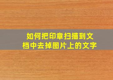 如何把印章扫描到文档中去掉图片上的文字