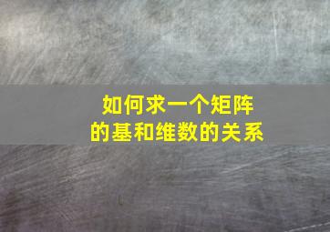 如何求一个矩阵的基和维数的关系