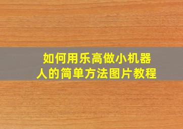 如何用乐高做小机器人的简单方法图片教程