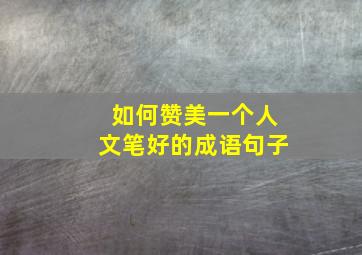 如何赞美一个人文笔好的成语句子