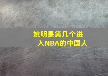 姚明是第几个进入NBA的中国人