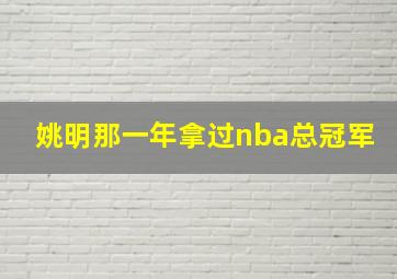 姚明那一年拿过nba总冠军