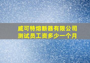 威可特熔断器有限公司测试员工资多少一个月