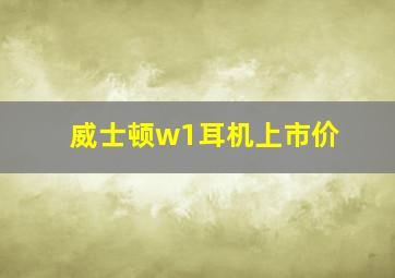 威士顿w1耳机上市价