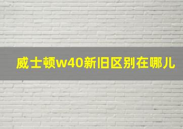 威士顿w40新旧区别在哪儿