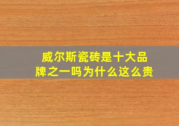 威尔斯瓷砖是十大品牌之一吗为什么这么贵