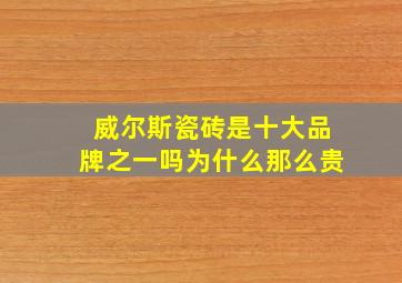 威尔斯瓷砖是十大品牌之一吗为什么那么贵