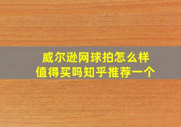 威尔逊网球拍怎么样值得买吗知乎推荐一个