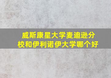 威斯康星大学麦迪逊分校和伊利诺伊大学哪个好