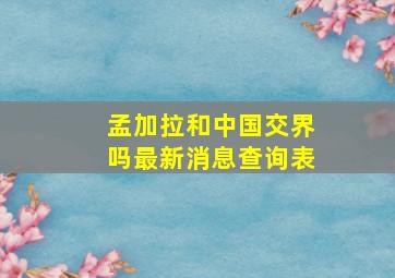 孟加拉和中国交界吗最新消息查询表