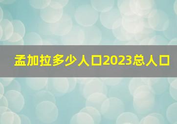 孟加拉多少人口2023总人口