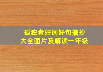 孤独者好词好句摘抄大全图片及解读一年级