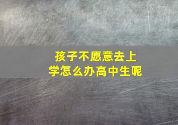 孩子不愿意去上学怎么办高中生呢