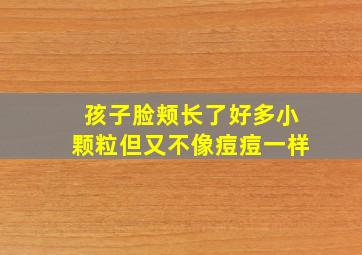 孩子脸颊长了好多小颗粒但又不像痘痘一样