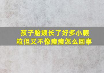 孩子脸颊长了好多小颗粒但又不像痘痘怎么回事