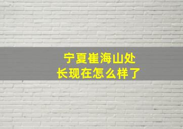 宁夏崔海山处长现在怎么样了