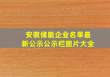 安徽储能企业名单最新公示公示栏图片大全