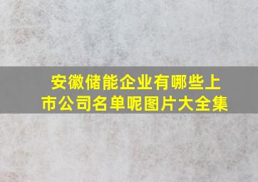 安徽储能企业有哪些上市公司名单呢图片大全集