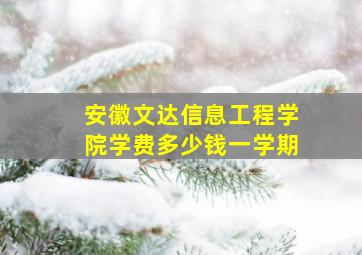 安徽文达信息工程学院学费多少钱一学期