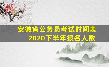 安徽省公务员考试时间表2020下半年报名人数