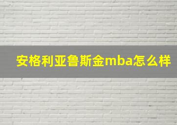 安格利亚鲁斯金mba怎么样