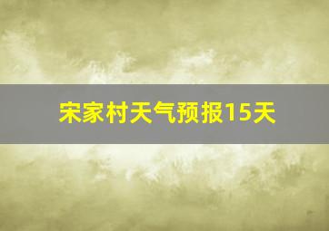 宋家村天气预报15天