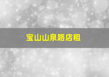 宝山山泉路店租