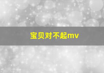 宝贝对不起mv