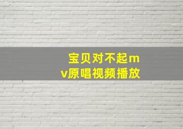 宝贝对不起mv原唱视频播放