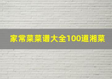 家常菜菜谱大全100道湘菜