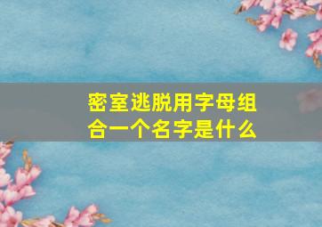 密室逃脱用字母组合一个名字是什么