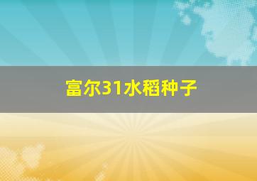 富尔31水稻种子