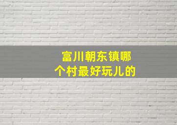 富川朝东镇哪个村最好玩儿的