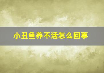 小丑鱼养不活怎么回事