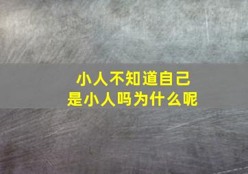 小人不知道自己是小人吗为什么呢