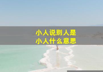 小人说别人是小人什么意思