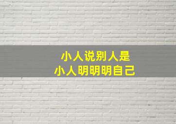 小人说别人是小人明明明自己