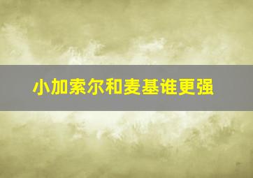 小加索尔和麦基谁更强