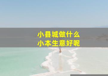 小县城做什么小本生意好呢