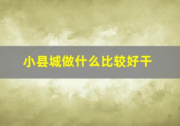 小县城做什么比较好干