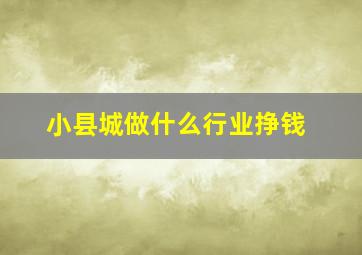 小县城做什么行业挣钱