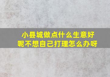 小县城做点什么生意好呢不想自己打理怎么办呀